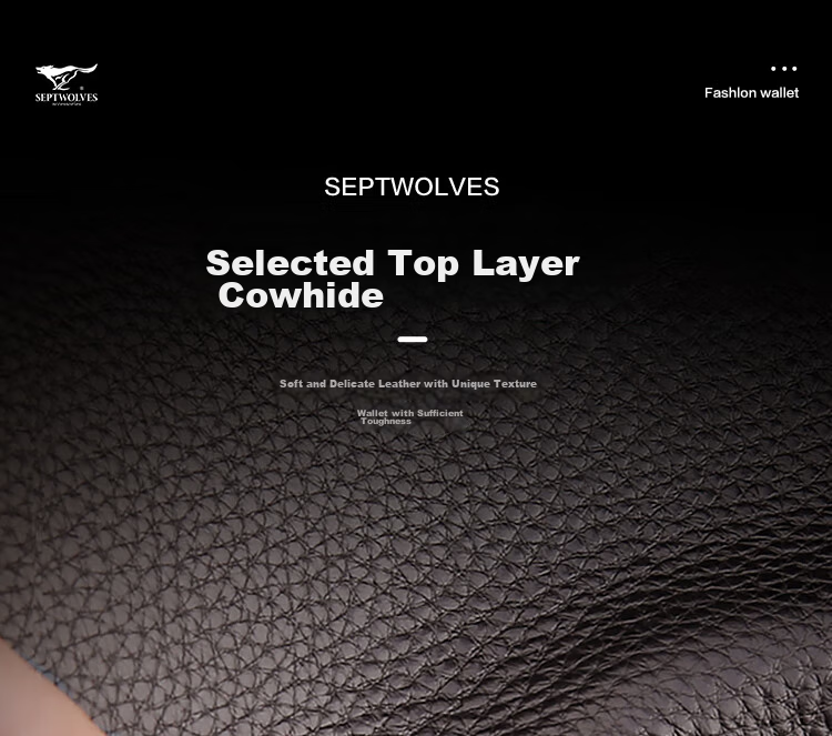 SEPTWOLVES Men's Wallet Genuine Leather Short Card Holder Birthday Gift for Dad Boyfriend Husband Practical Anniversary Present 5