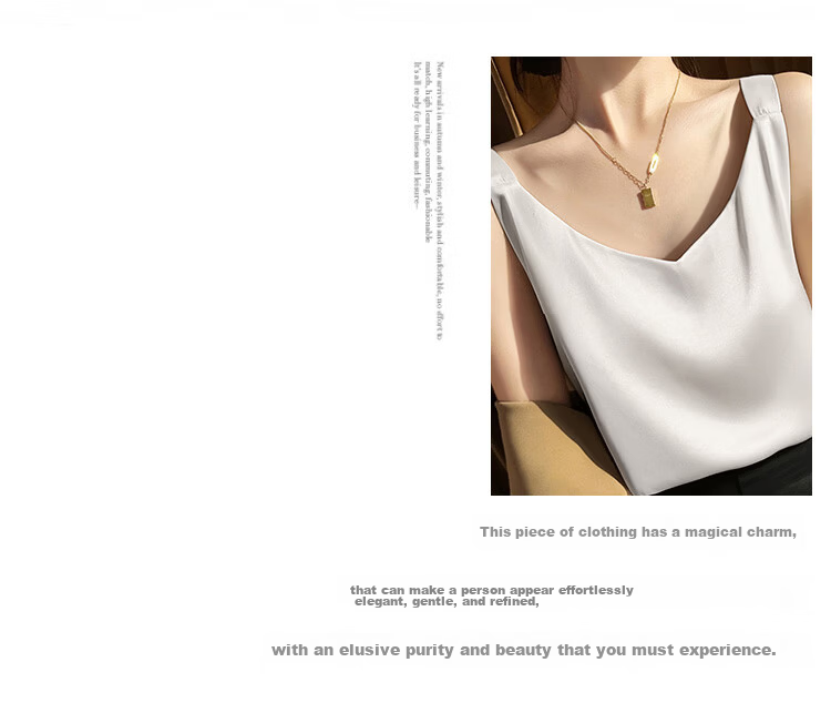 Tingmei Ice Silk Camisole Women's Suit Inner Wear Outer Wear Thin Backless Loose Summer White Top 6