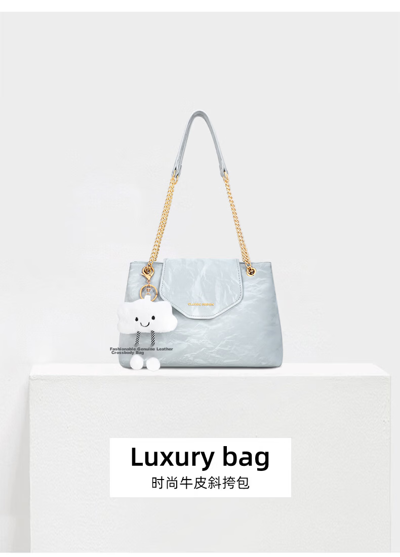 Love Sea Cowhide Leather Women's Shoulder Tote Bag Large Capacity Luxury Brand Birthday Gift Premium Feel for Girlfriend Wife 3