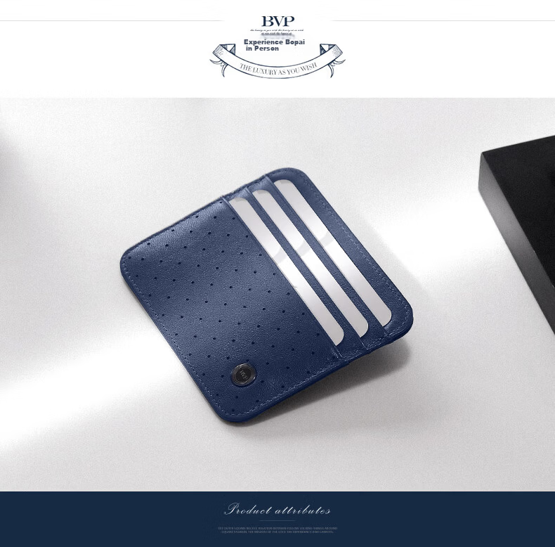 BVP Men's Card Holder, Unisex Slim Style with Multiple Card Slots, Top-Grain Leather, Bank Card Case, Business Card Holder, Birthday Gift 12