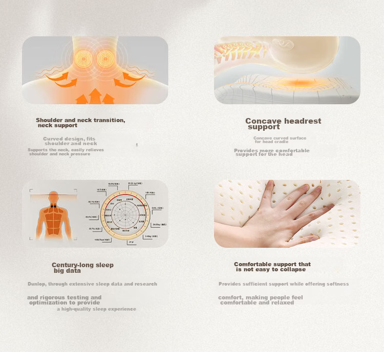 Dunlopillo ECO Low Wave Pillow, Imported Natural Latex Pillow from Sri Lanka, Cervical Pillow 6