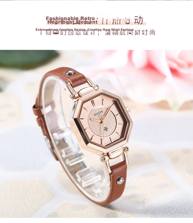 Julius [Best-Seller Recommendation] Women's Watch, Korean-Style Youthful Simple Watch, Student Watch, Waterproof Ladies' Wristwatch, Women's Watch 1055 10