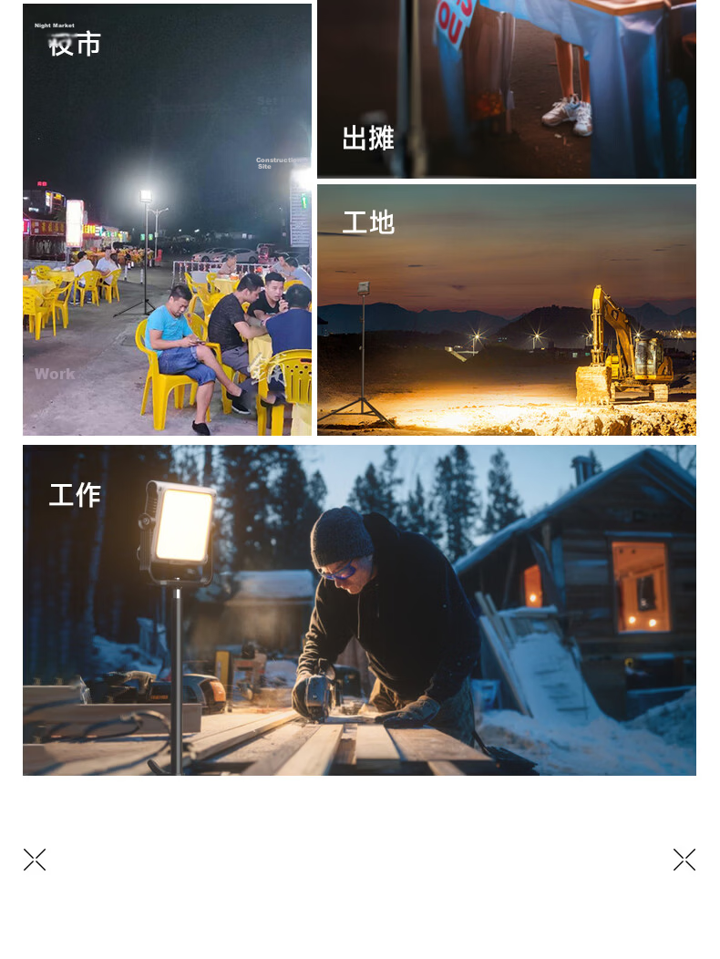 LEM Rechargeable Camping Light Long-lasting Super Bright Emergency Floodlight for Night Market and Construction Site 2