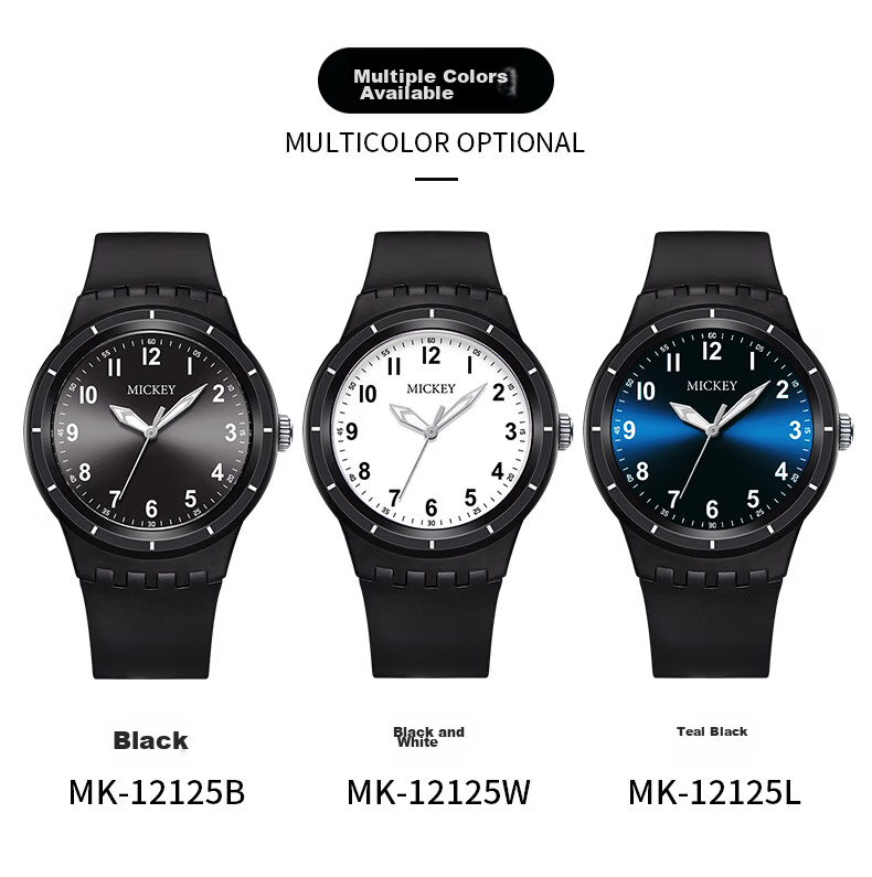 Disney Student Watch, Simple Waterproof Quartz Watch with Dual Calendar, for Middle And High School Students, Exam Watch MK-11809GN 17