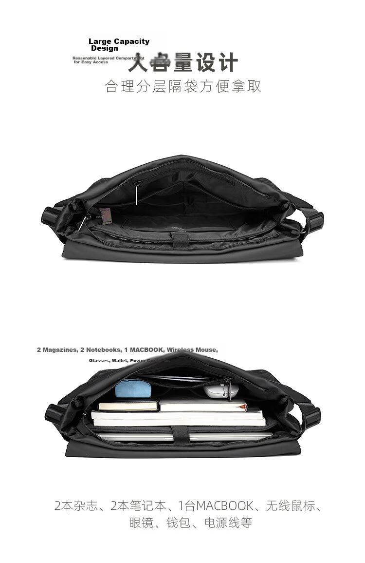 GYXX Apollo X1 Magnetic Buckle Crossbody Bag Men's Shoulder Bag Functional Trendy Large Capacity Messenger Laptop Bag 9