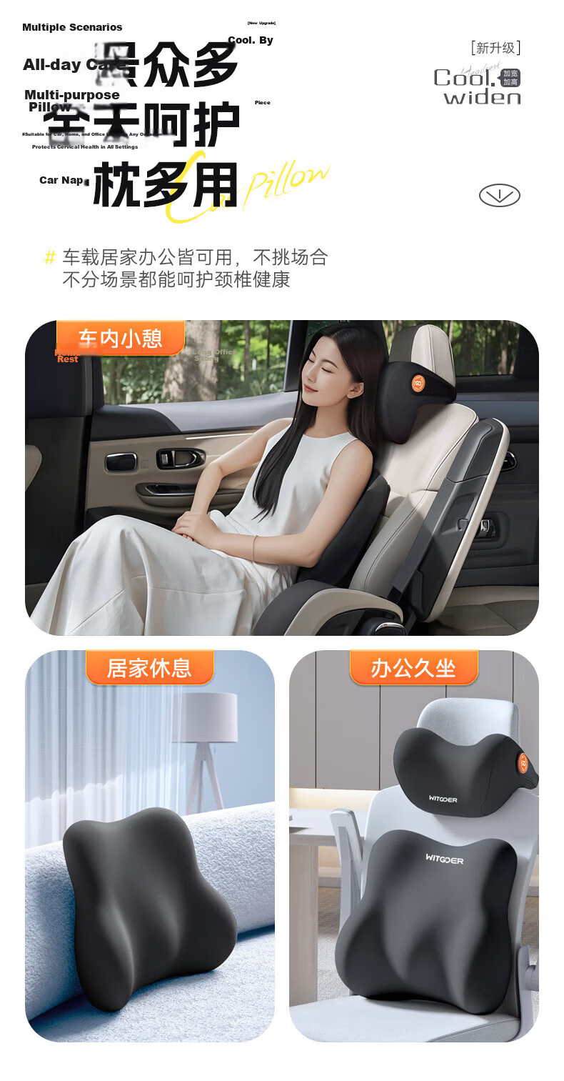 Zhiguozhe Car Lumbar Support Cushion Memory Foam Breathable Seat Backrest Pillow for Driving and Long Sitting 20