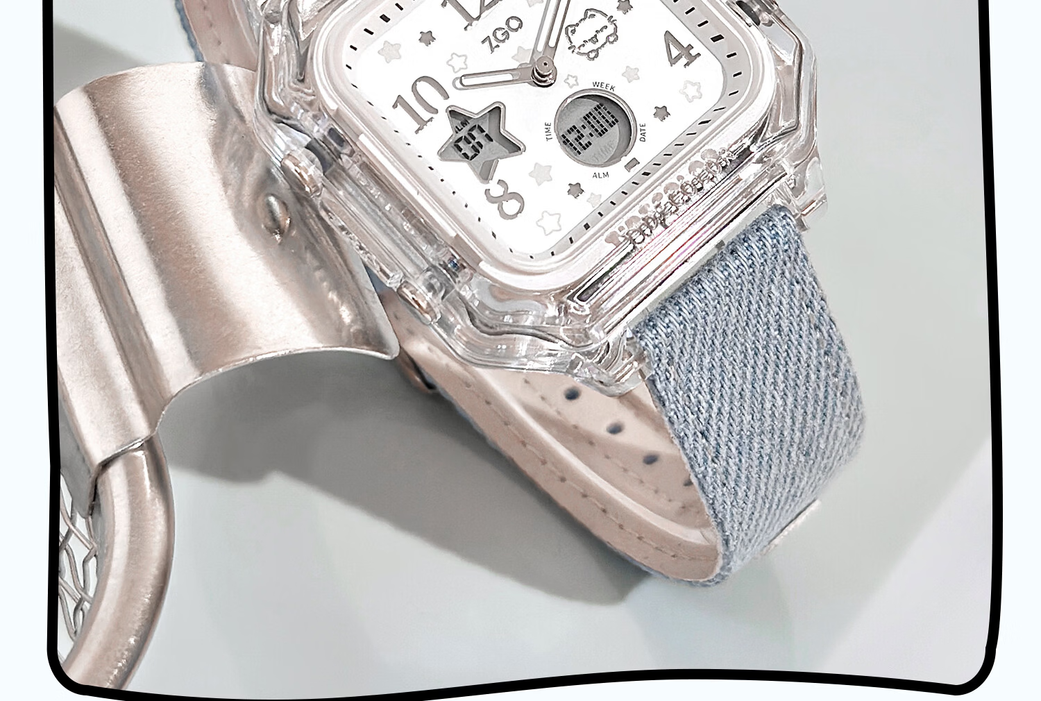 ZGO Line Small Cat Electronic Watch for Girls Student High School Waterproof Sports Digital Watch 81980 13