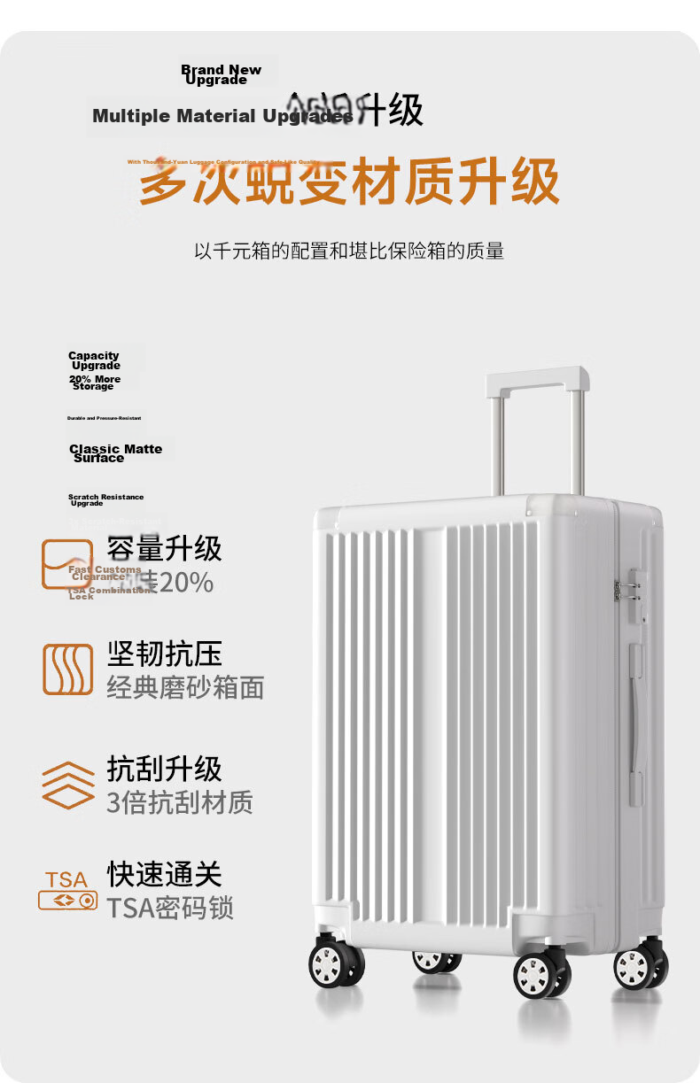 CARTELO Suitcase, 24-Inch Trolley Case, Travel Luggage, Carry-On Suitcase, Password Lock, Large Capacity Leather Case for Men And Wome 2