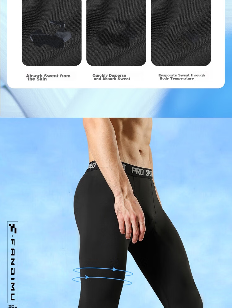 FANDIMU Men's Compression Shorts, Quick-Dry Sports Fitness Leggings for Basketball And Running, Black, XL 6