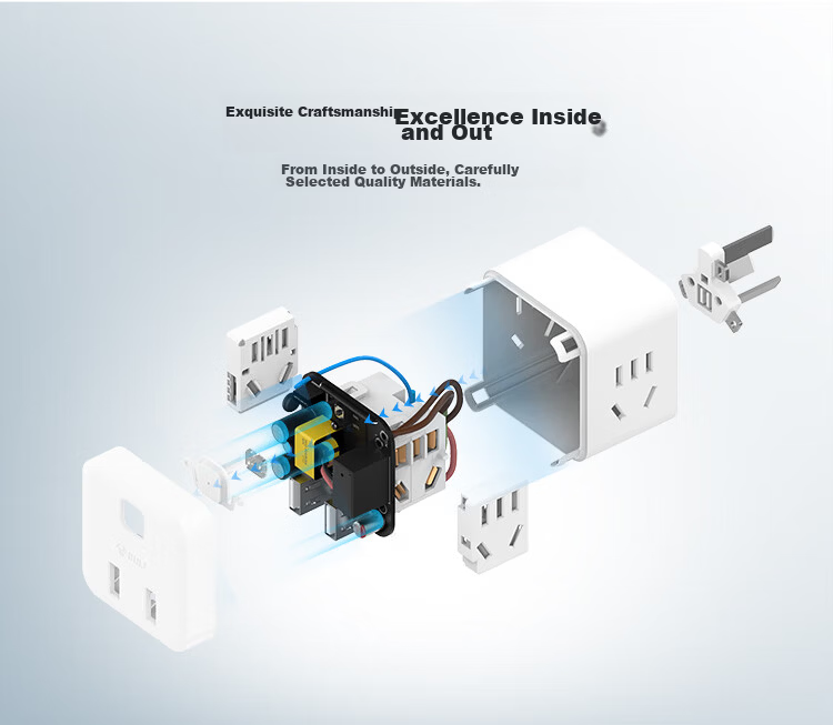 BULL Cube Power Strip, Extension Cord/Power Bar/Surge Protector, 4 Outlets with Master Switch GNV-UEB04W 13