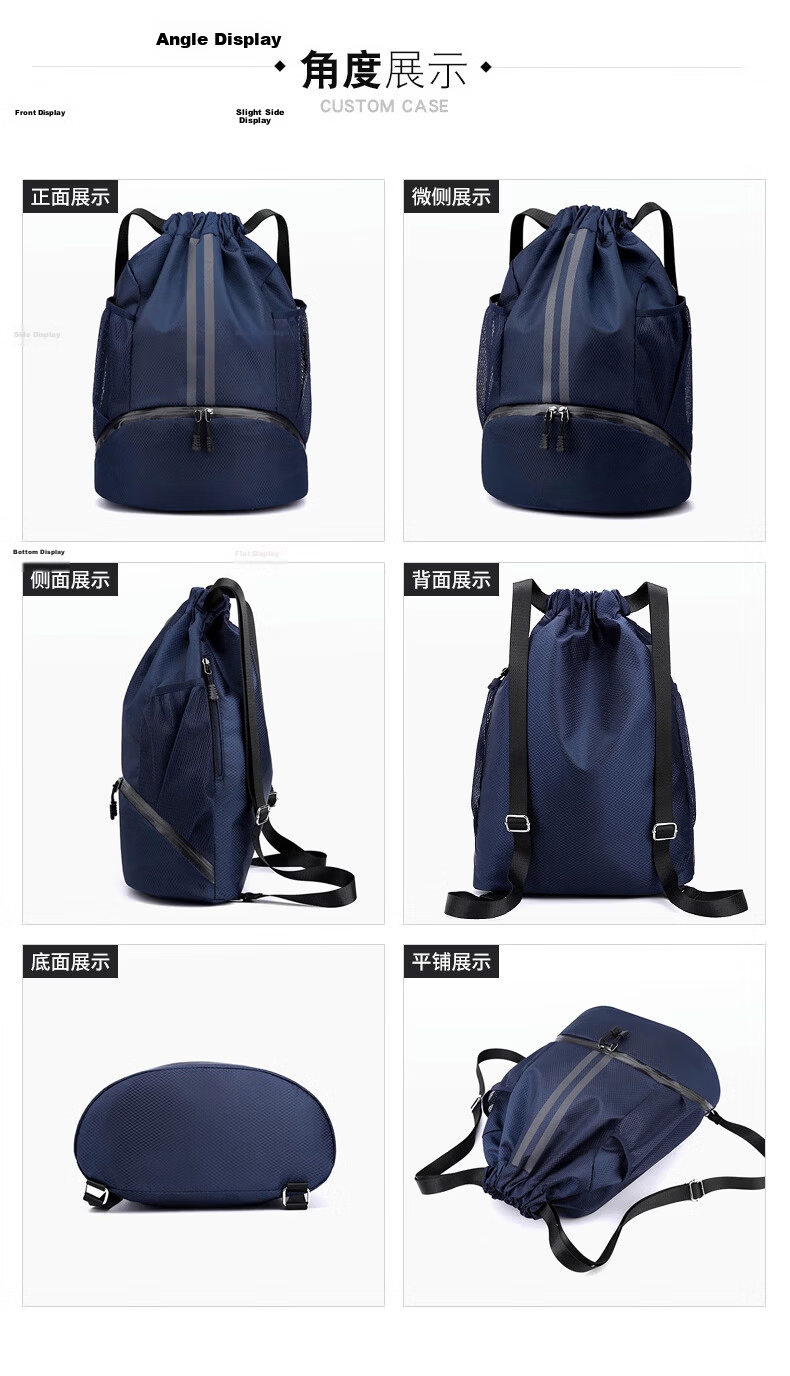 VICTORIATOURIST Sports Bag for Men Wet and Dry Separation Swimming Bag Basketball Bag Football Backpack Training Fitness Drawstring Shoulder Backpack 19