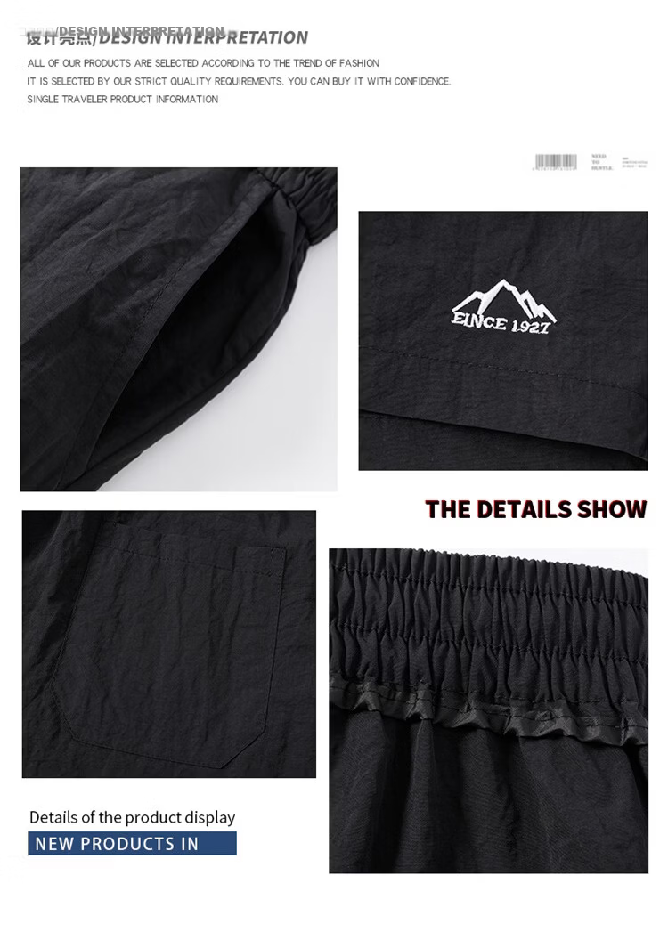 TUCANO Men's Summer Ice Cool Thin Loose Casual Embroidered Sports Shorts Black M 7