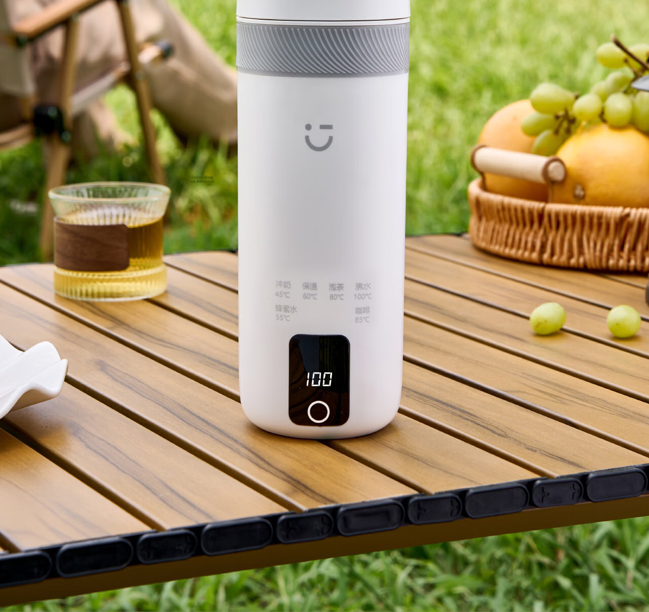 MINISO Electric Portable Water Heater Cup Insulated Travel Kettle Small Electric Kettle Tea Brewing Baby Milk Temperature Control Cup 500ml 4