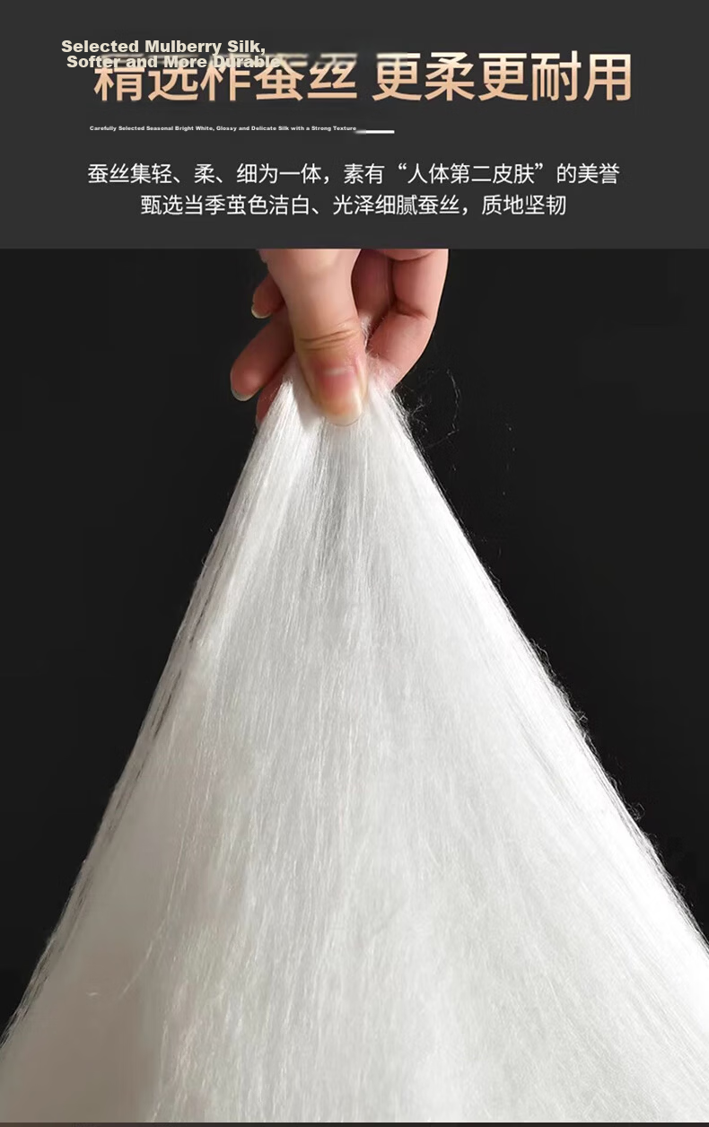 Wuyinliangpin Silk Quilt, Class A 100% Medium-Length Silk, Summer Cooling Comforter, Thin Summer Quilt, 220*240cm, Approximately 4.2 Ji 3