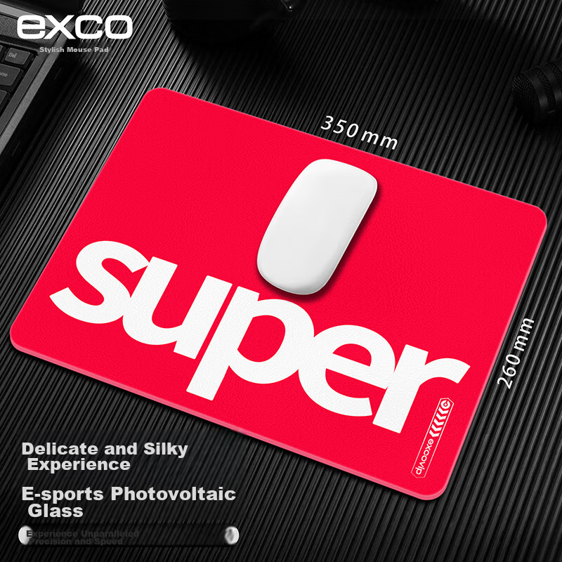 EXCO Extra Large Photovoltaic Glass Scale Mouse Pad Desk Mat Transparent 80*30cm Gaming Office Computer Portable Self-Notebook Smooth Hard Surface 0171 6