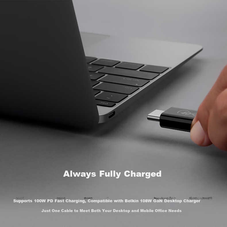 BELKIN Thunderbolt 5 Expansion Screen Mirroring USB Full-Function Data Cable, 1 Meter Laptop Extension, 4K@540Hz Type-C Cable, 240W Fast Charging, 120Gbps 9