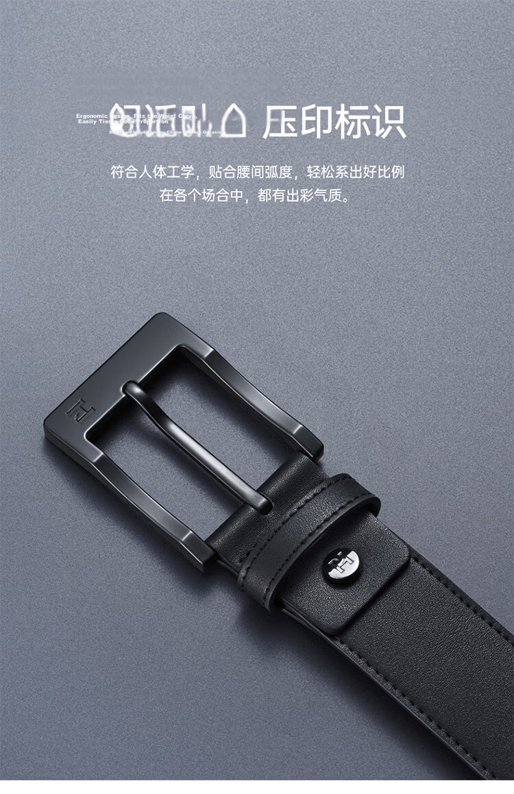 HLA Men's Genuine Leather Business Casual Pin Buckle Belt Birthday Gift for Boyfriend New Versatile Style 3