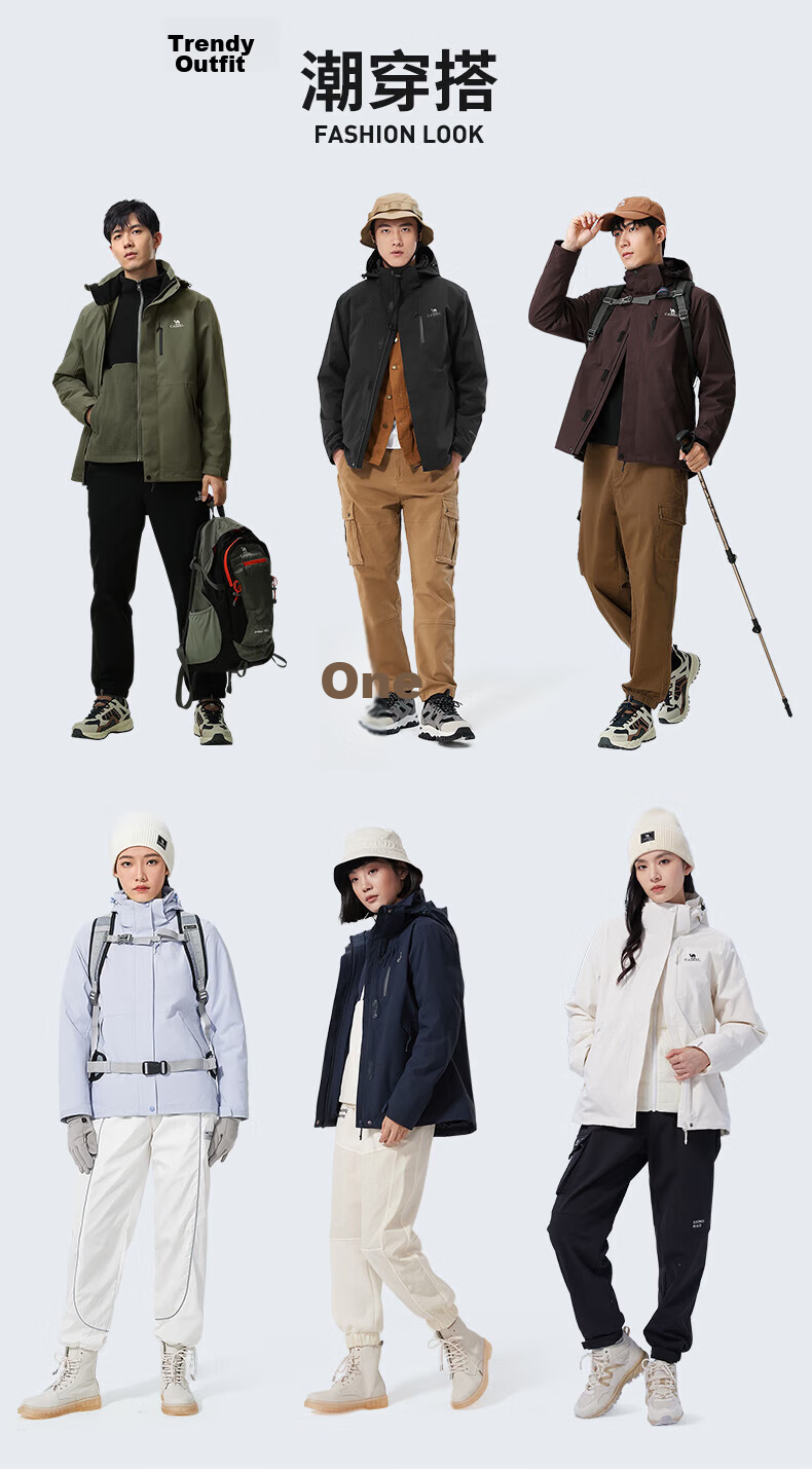 Camel [Wang Junkai Edition] Outdoor 3-in-1 Waterproof Mountaineering Jacket Unisex New Arrival 11