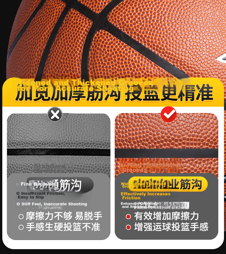 Li-Ning Basketball for Adults, Professional Competition Basketball for Teenagers Aged 12-18, Outdoor Basketball Training for Middle School Entrance Exam, Gift for Boys 24