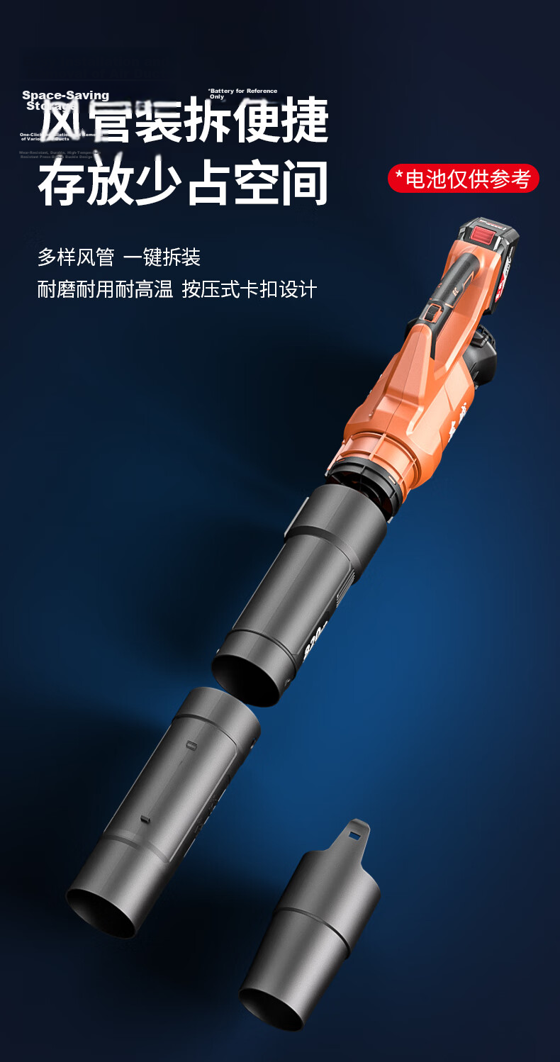 Dongcheng Cordless Brushless Hair Dryer DLB20V-12B 20V Dual Battery 4.0Ah Blower Fire Extinguisher Leaf Blower Dust Blower 7