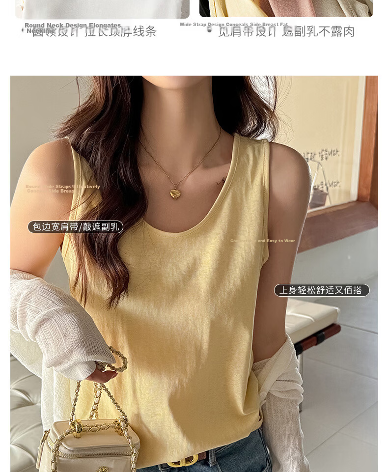 LangSha Snowflake Cotton Loose Fit Sleeveless Tank Top for Women, Casual Layering Vest, Japanese Style Sleeveless Shirt 10