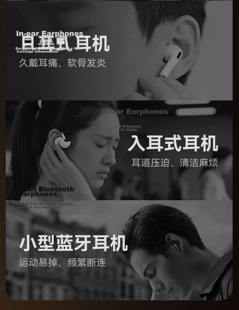 Zhiguozhe 2026 Latest Wired Clip-On Earphone with Computer Microphone 2-in-1 Non-Bone Conduction In-Ear Type-C Dual 3.5mm Round Port Desktop USB Laptop 7