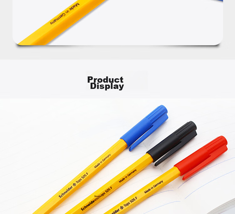 Schneider Ballpoint Pen, Large Capacity 0.5mm Bullet Tip, Smooth Ink Flow, for Students And Daily Office Use, 505F-Red, Pack of 5 8