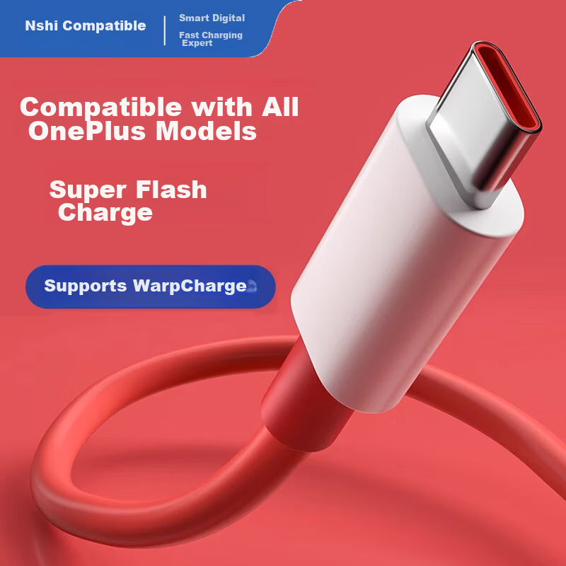 OnePlus Warp Flash Charge 100W/80W Data Cable Compatible with 13/12/11/10 Pro/Ace 5 Pro/3V Tablet USB Car Charger Cable 1 Meter