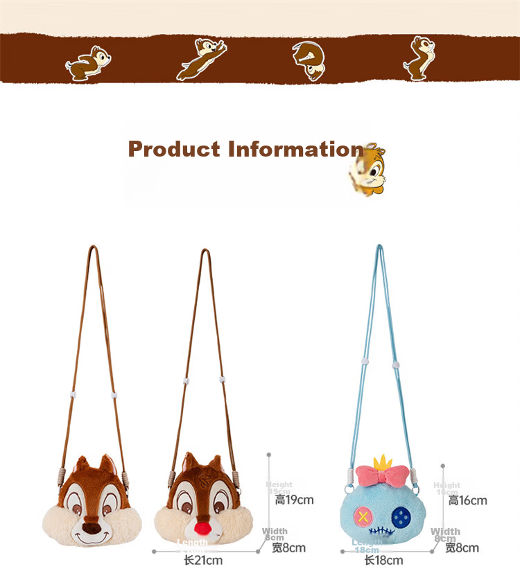 Disney Cute 3D Angel Plush Crossbody Bag for Women Girls Birthday Gift 11