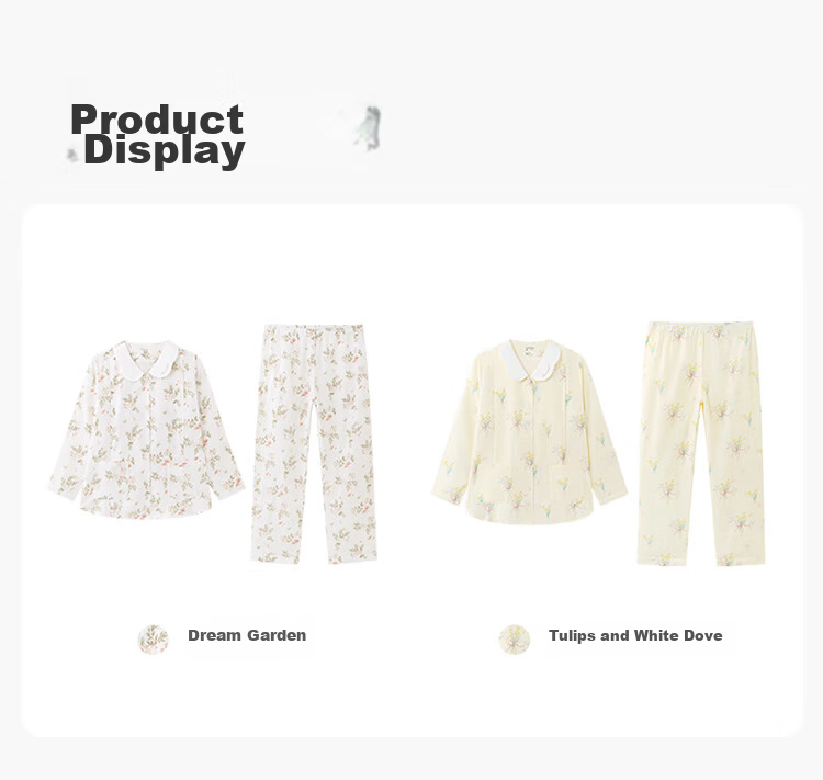 PurCotton Maternity Postpartum Nursing Pajama Set Pure Cotton Gauze Dream Garden 165 3