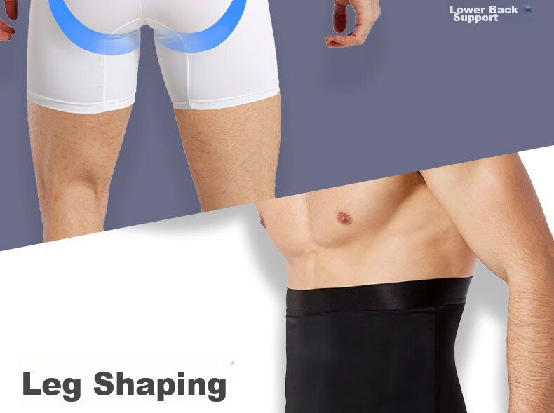 LangSha Men's Tummy Control Shorts, Breathable Fitness Slimming High-Waisted Shapewear, Slimming Waist Trimmer Pants, Black, XXL 14