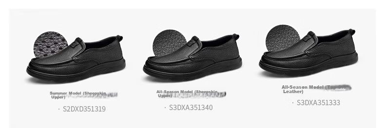Qiangren Business Commute Leather Shoes for Men, Simple Top-Grain Cowhide Slip-On Casual Shoes, JDA351333, Black, Size 42 11