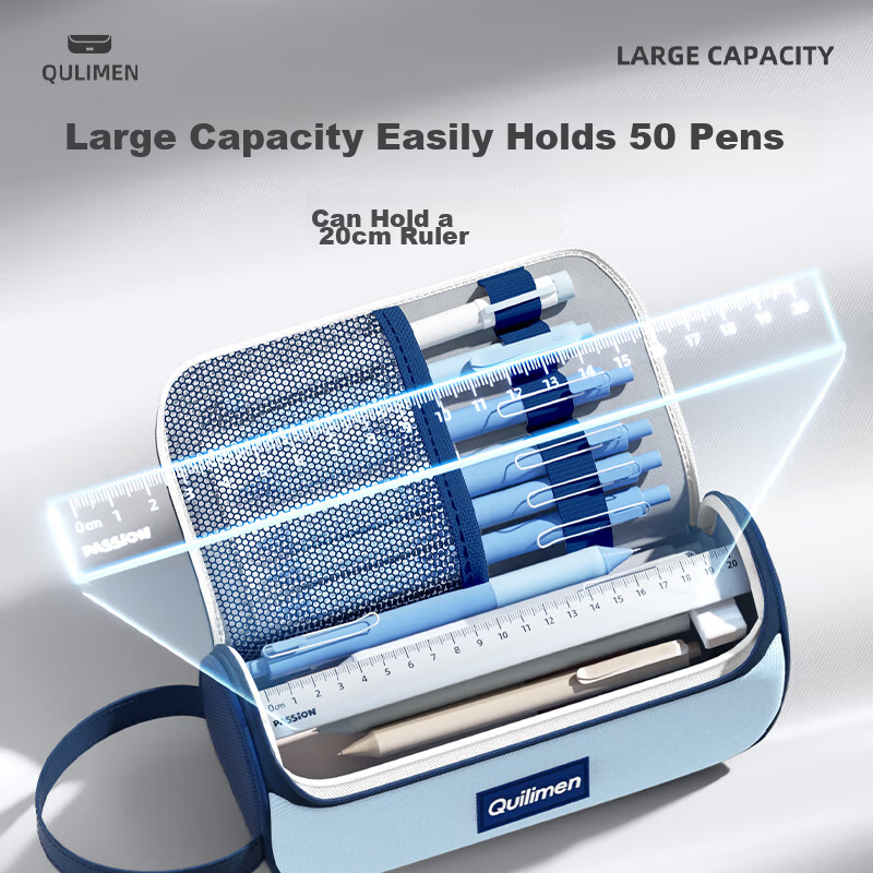 Jinzhi, Beige 6-Layer Transparent Pencil Case, Back-To Essential Large Capacity, Instagram-Worthy High-Quality Girls' Style, Popular Exam Stationery Box for Middle School Students, Junior High School Supplies, Elementary School Pencil Case 2