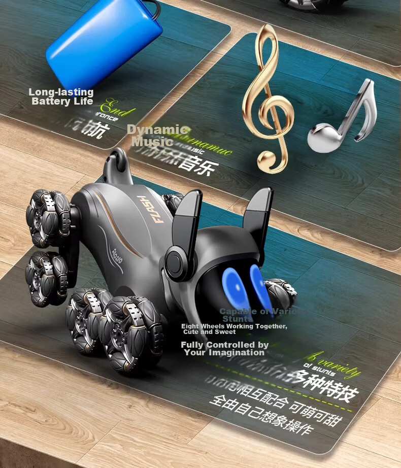 SODEEP Robot Dog Children's Toy for Boys Aged 3-6 Birthday Gift Intelligent Programming AI Robot Remote Control Car 6