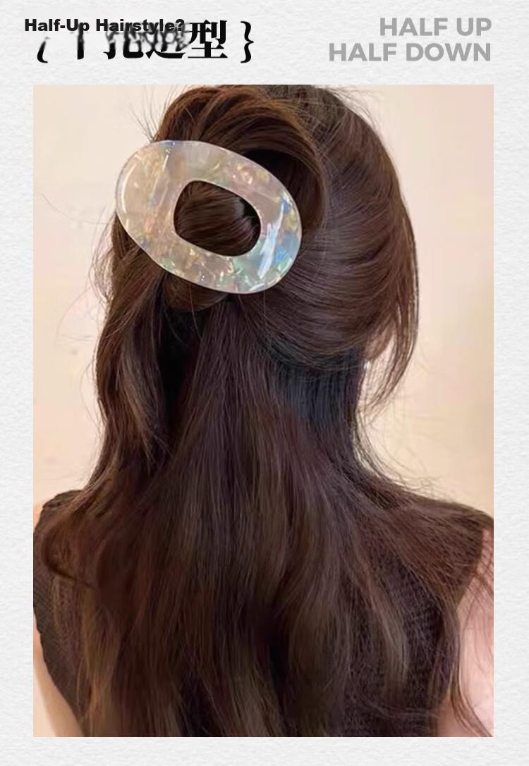 Banjeni Large Simple Shark Clip Hairpin for Women High-End Half-Up Hair Accessory Mallard Style Back Hair Bun Clip 5