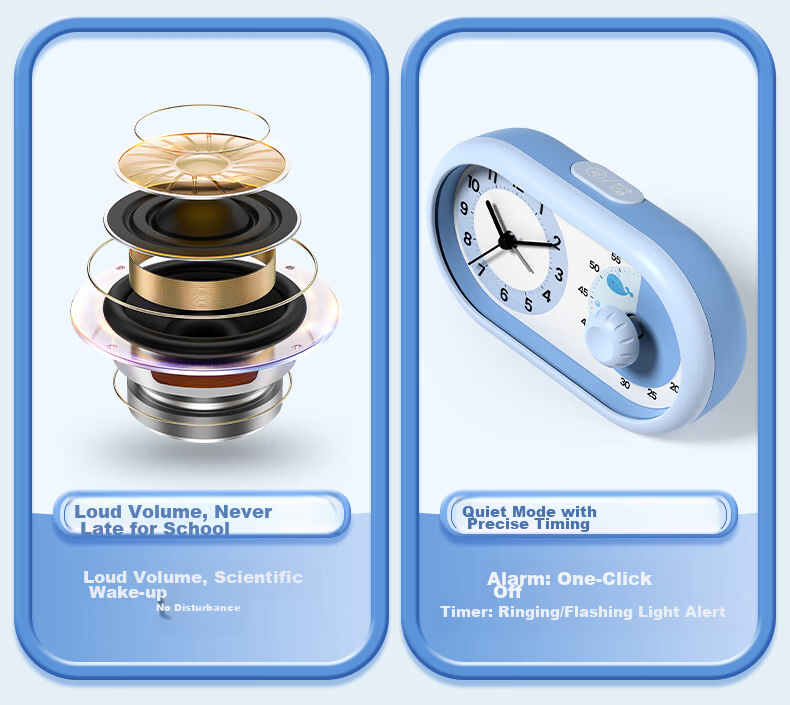 Timess Disney Collaboration Smart Alarm Clock, Student-Specific Rechargeable Electronic Alarm Clock, Powerful Awakening, Visual Timer, Temperature Display, 2026 New Bedside Clock Model 4