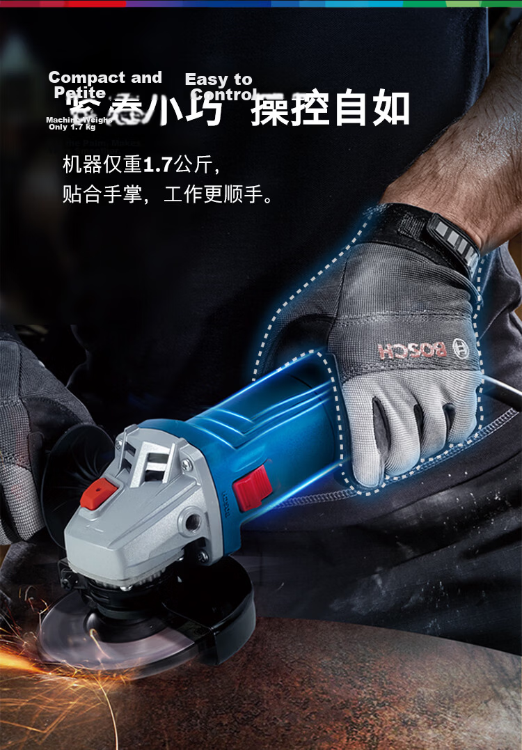 BOSCH Classic Angle Grinder 710W Polishing Grinding Cutting Weld Seam Efficient Cooling Low Noise Comfortable Grip GWS700 6