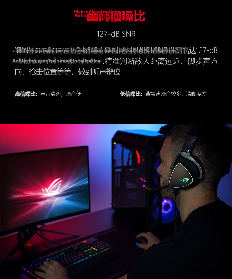 ROG Spherical Gaming Headset Over-Ear Headphones with 7.1 Surround Sound, Wired No-Lag USB/Type-C Switch Headphones, AI Noise-Cancelling Microphone, Compatible with Tri-Band Actio 18