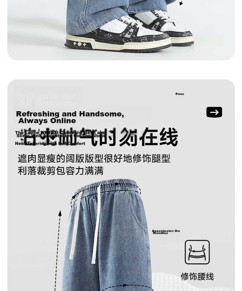 JEEP SPIRIT Men's Straight Loose Fit Jeans 2026 Spring Autumn New Casual Blue Trousers for Men 8