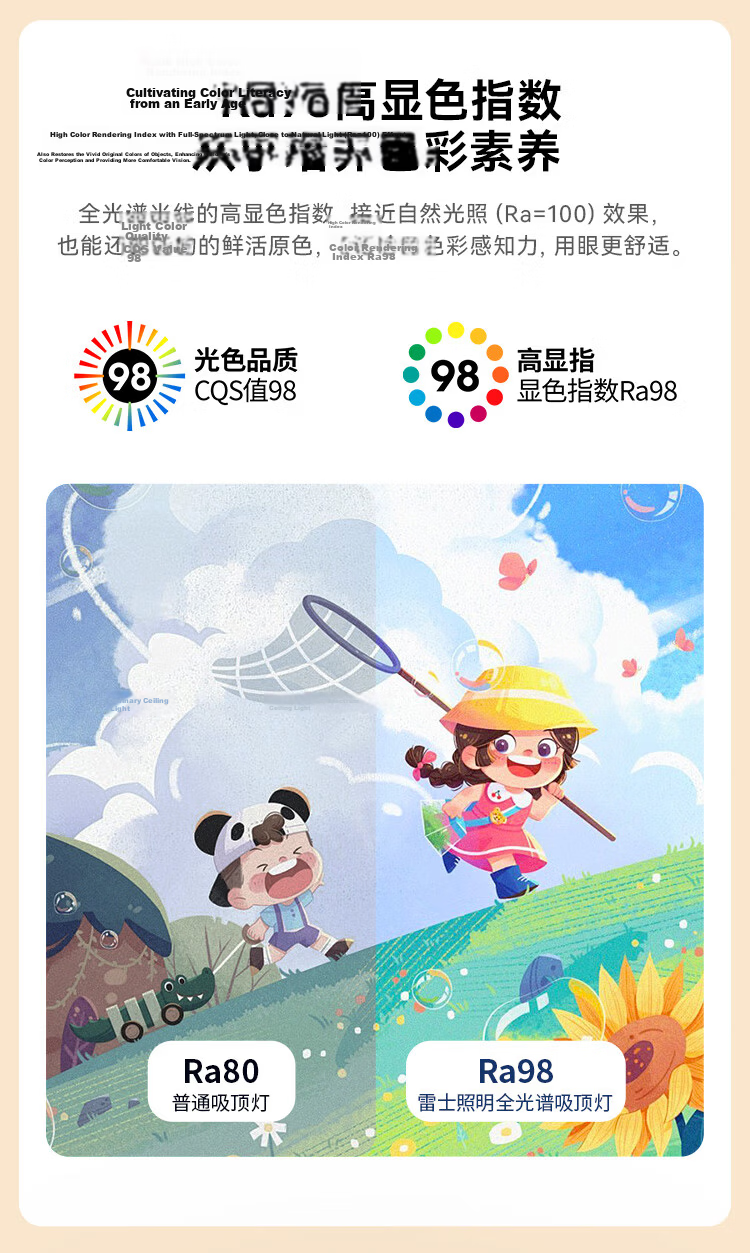 NVC LED Ceiling Light Full Spectrum Eye Protection Bedroom Kids Boys Girls Renewal Subsidy Star Three Colors 54W 7