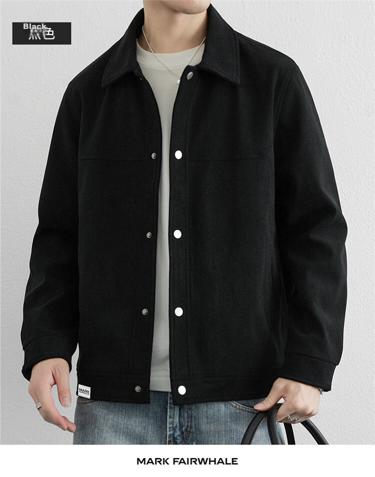 MARK FAIRWHALE Men's Jacket Spring and Autumn Trendy Casual Simple Fashion Versatile Khaki XL 16