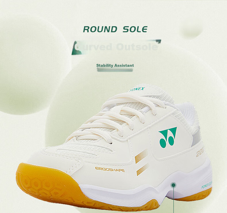 YONEX Badminton Shoes, Shock-Absorbing, Non-Slip, Comfortable Parent-Child Style, Youth Model SHB220JRCR, White And Pink, Size 34 19