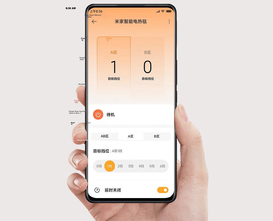 Mijia Xiaomi High-Temperature Power-Off Double Control Smart Electric Blanket for Two, Mite Removal, Timer, Mobile Phone Reservation, 1.5*1.8m 20