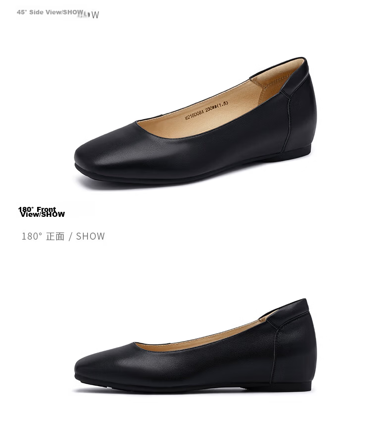 SATCHI Women's Soft Cowhide Professional Flats 2025 Spring New Small Wedge Heel Comfortable Casual Mom Shoes 14