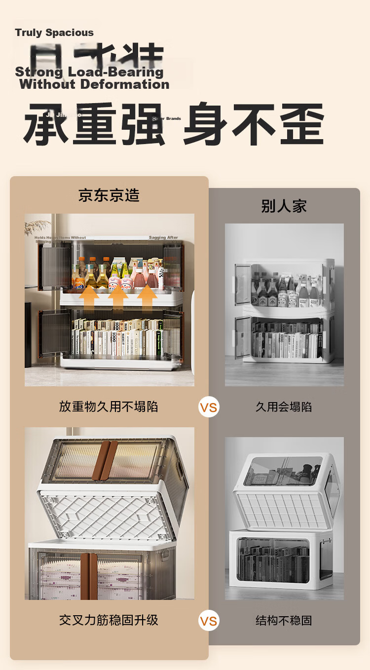 JD Jingzao Wardrobe Storage Box Cabinet Bedroom Household Children's Simple 64cm Wide 4-Layer 8