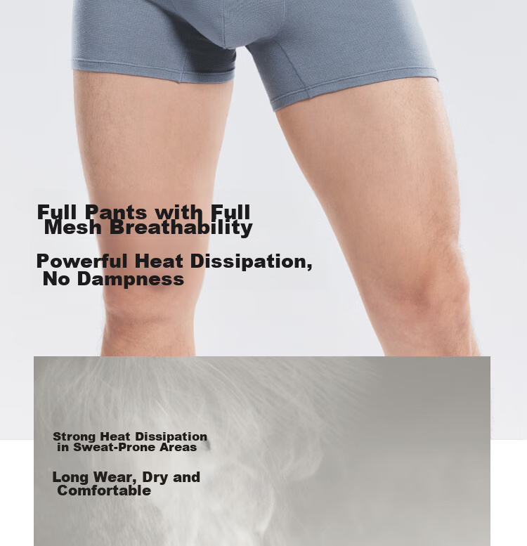 Banana Under Men's Breathable Mesh Cotton Boxer Briefs 100% Cotton Gusset Antibacterial Summer Sports Underwear 8