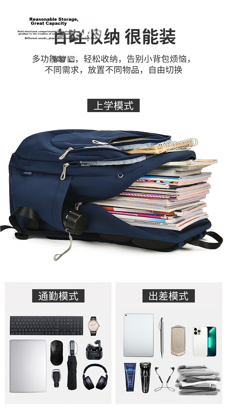 UNIVERSITY OF OXFORD Oxford University Backpack for Middle and High School Students Travel Casual Shoulder Bag Unisex Trendy X1076 Black 4