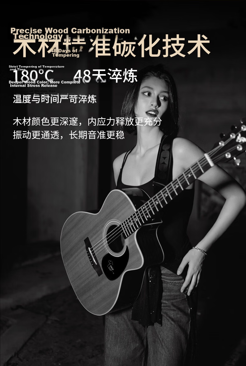 SAGA Guitar SA700CPro Glossy 40-inch Beginner Student Folk Acoustic Instrument with Learning Guarantee 6