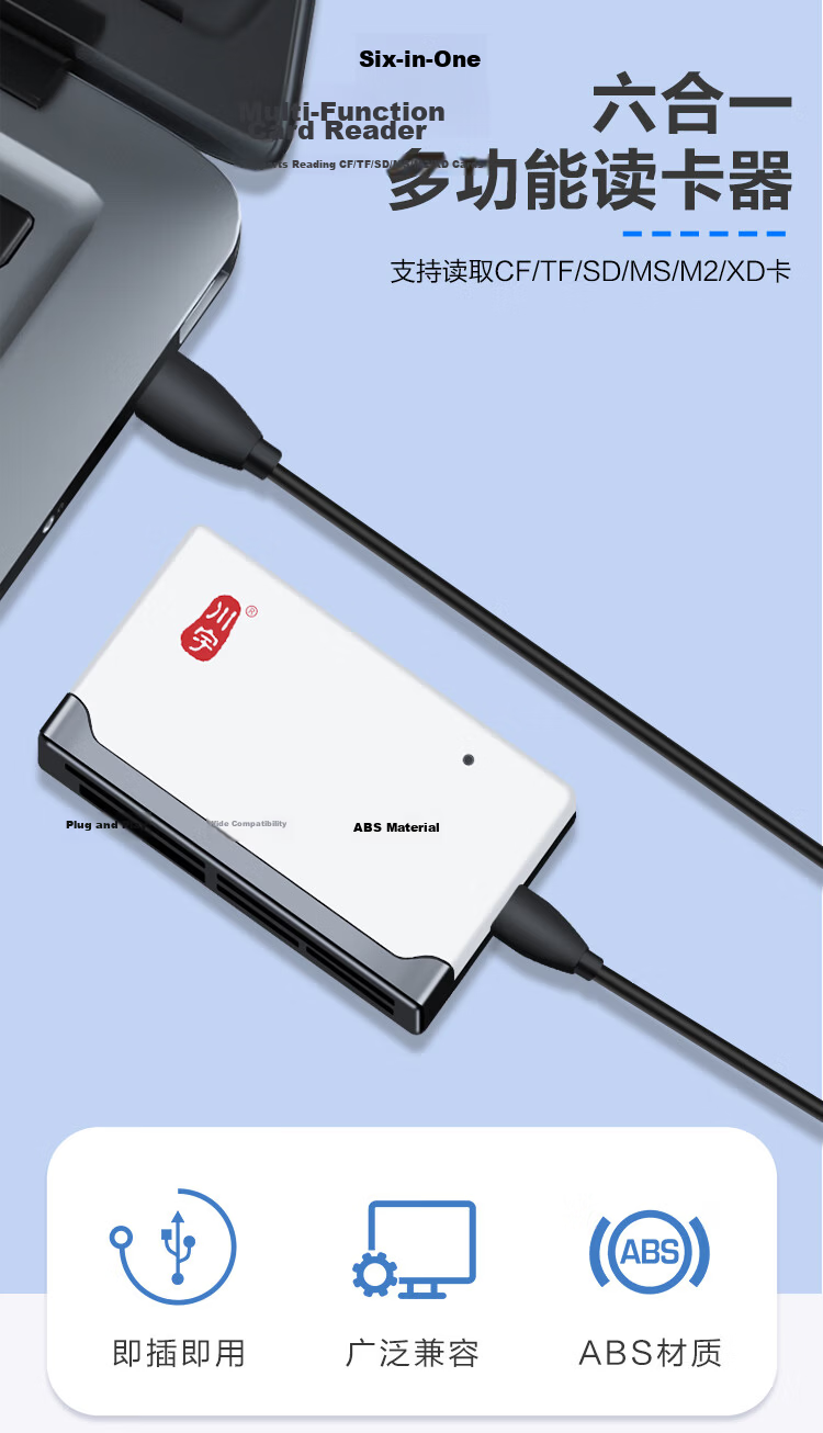 Chuanyu Multi-Functional All-In High-Speed Card Reader Supports SD/TF/CF/XD/MS/M2 Memory Cards for DSLR Cameras, Smartphones, Dash Cams And Storage Devices 1