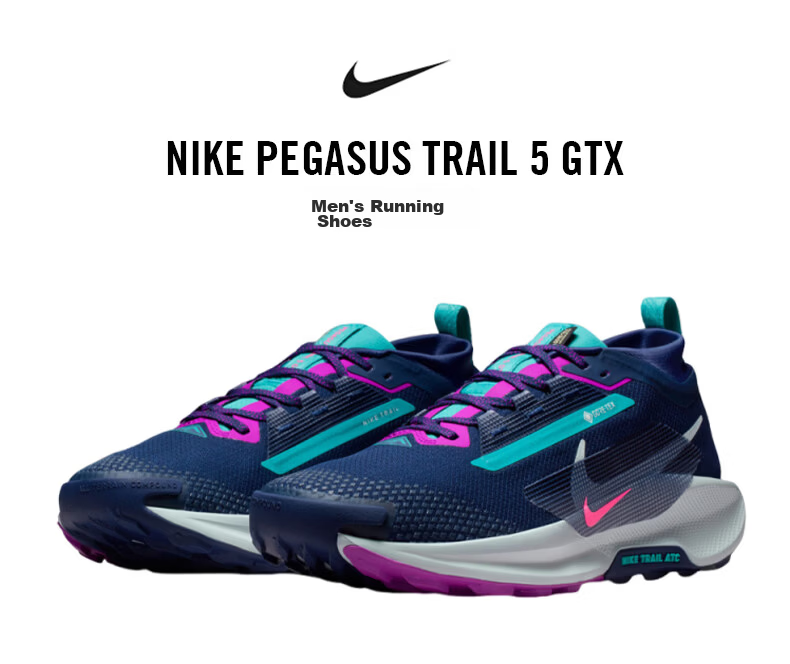 Nike Men's Pegasus Trail Waterproof Trail Running Shoes FQ0908-403 Navy Blue Size 42 1